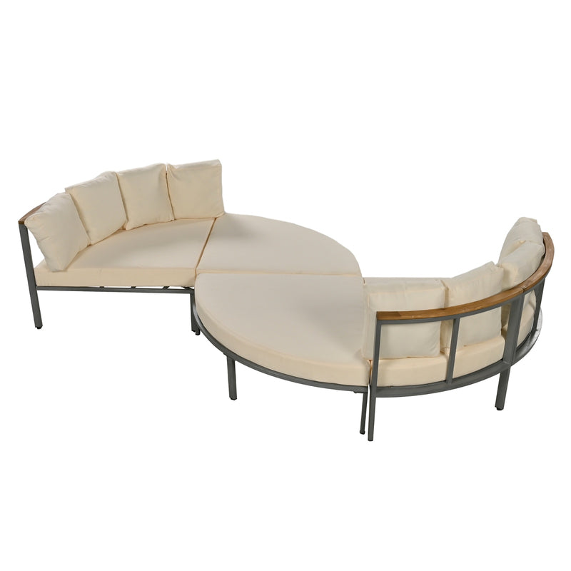 Outdoor 4-piece Circular U-shaped Courtyard Furniture Set