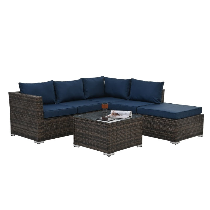 Patio Furniture, Outdoor Furniture, Seasonal PE Wicker Furniture, 4 Set Wicker Furniture.