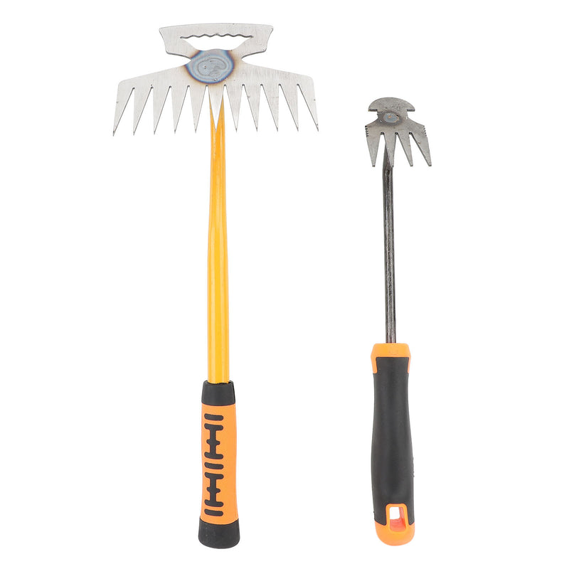 Small Garden Rake Weed Removal Tool Garden Weeding Tools 4 Teeth 11 Teeth Rubber Handle Great for Gardening Cultivating Loosening