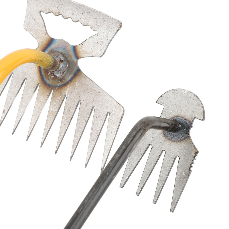 Small Garden Rake Weed Removal Tool Garden Weeding Tools 4 Teeth 11 Teeth Rubber Handle Great for Gardening Cultivating Loosening