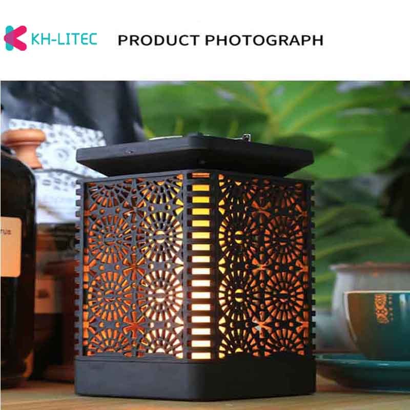 Solar Hanging Flame Torch Lights Flickering Light Waterproof Garden .