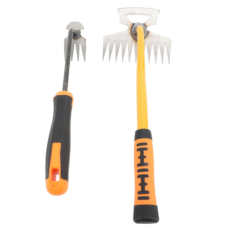 Small Garden Rake Weed Removal Tool Garden Weeding Tools 4 Teeth 11 Teeth Rubber Handle Great for Gardening Cultivating Loosening