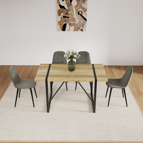 Set Of 4 Grey Dining Chairs, Modern Kitchen Dining Chairs, Suede Upholstered Dining Chairs