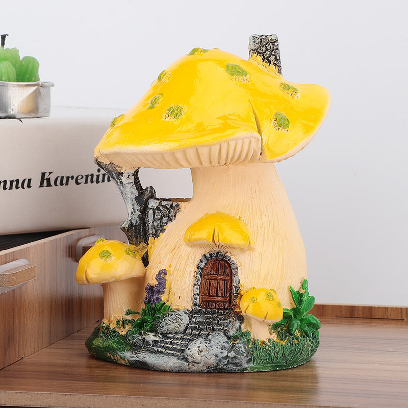 1Pc Mushroom House Sculpture Lawn Garden Art Decoration