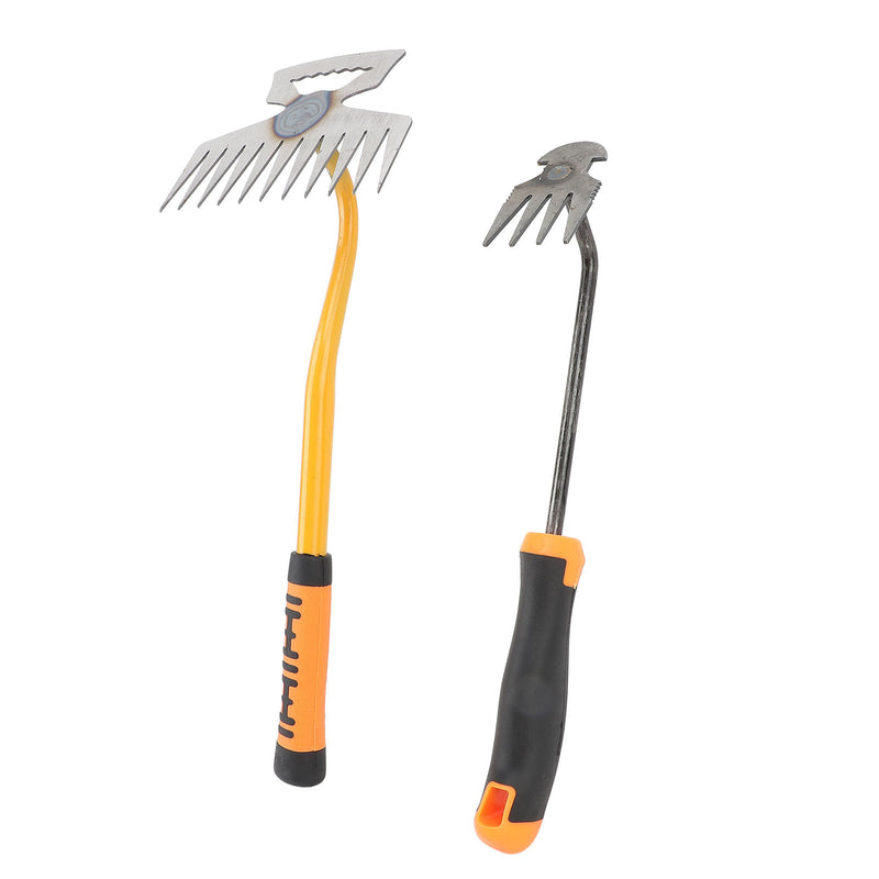 Small Garden Rake Weed Removal Tool Garden Weeding Tools 4 Teeth 11 Teeth Rubber Handle Great for Gardening Cultivating Loosening