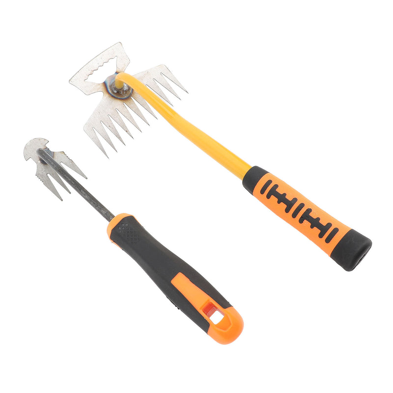 Small Garden Rake Weed Removal Tool Garden Weeding Tools 4 Teeth 11 Teeth Rubber Handle Great for Gardening Cultivating Loosening