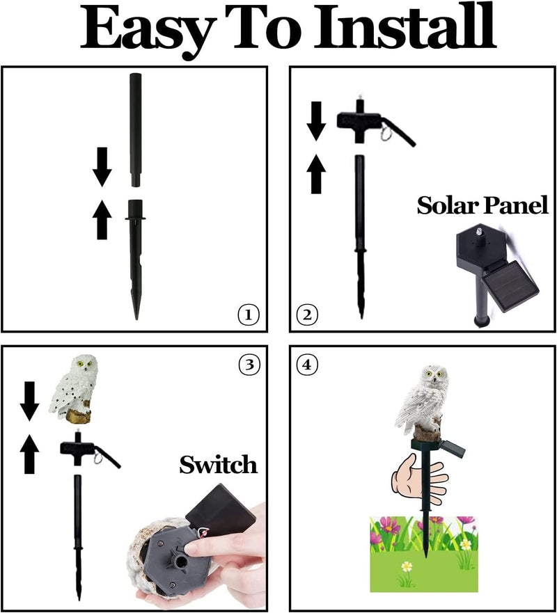 Solar Garden Light Outdoor, Owl Solar Garden Stake Light, Waterproof Warm White