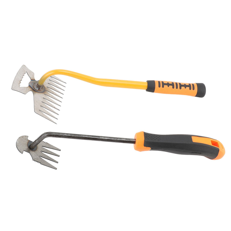 Small Garden Rake Weed Removal Tool Garden Weeding Tools 4 Teeth 11 Teeth Rubber Handle Great for Gardening Cultivating Loosening
