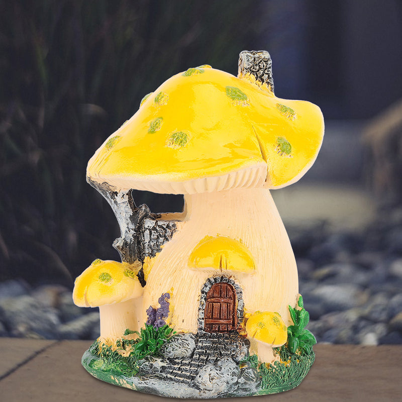 1Pc Mushroom House Sculpture Lawn Garden Art Decoration