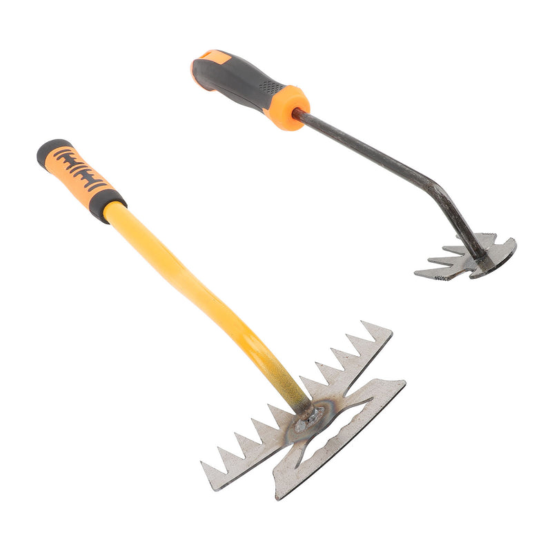 Small Garden Rake Weed Removal Tool Garden Weeding Tools 4 Teeth 11 Teeth Rubber Handle Great for Gardening Cultivating Loosening